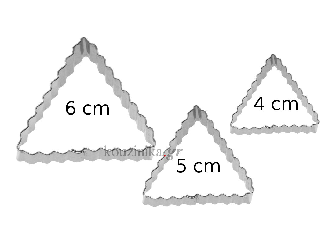 Σετ 3 κουπάτ τρίγωνα κυματιστά 4-5-6 cm