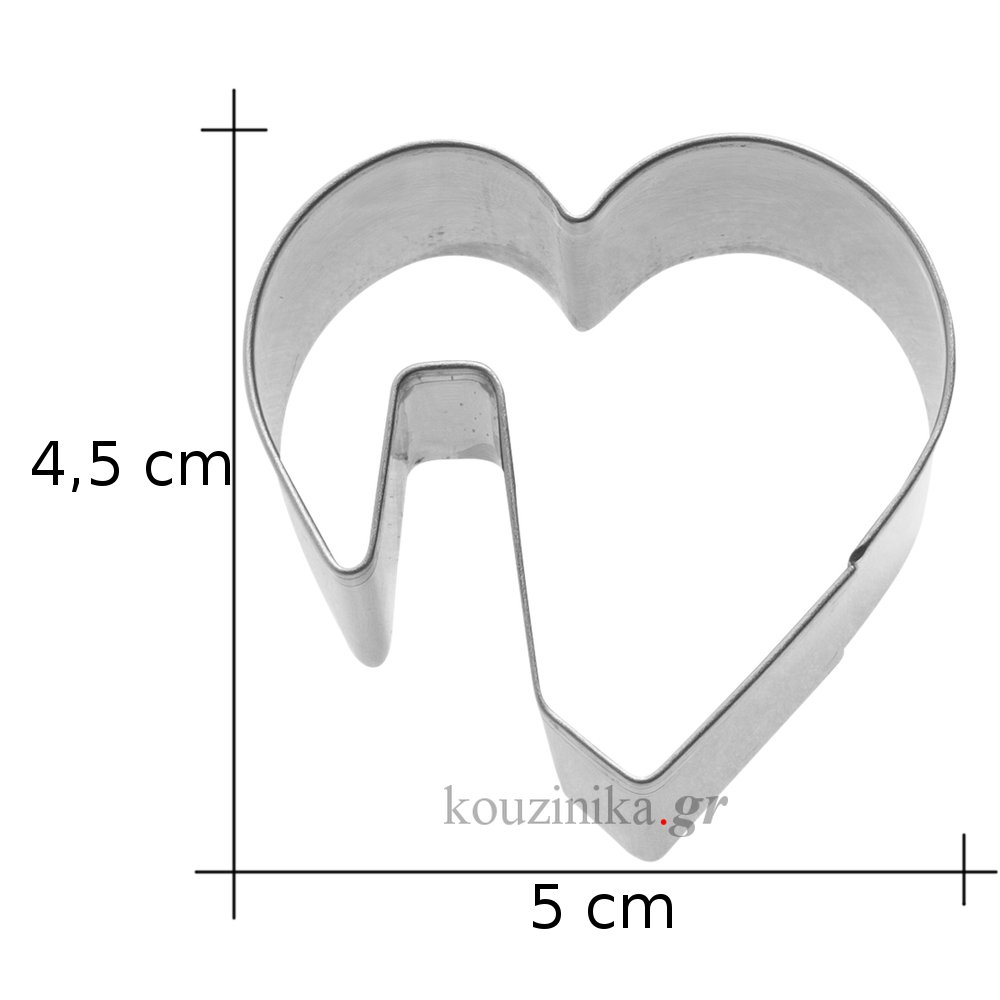 Κουπάτ φλυτζανιού ανοξείδωτο καρδιά 5 cm