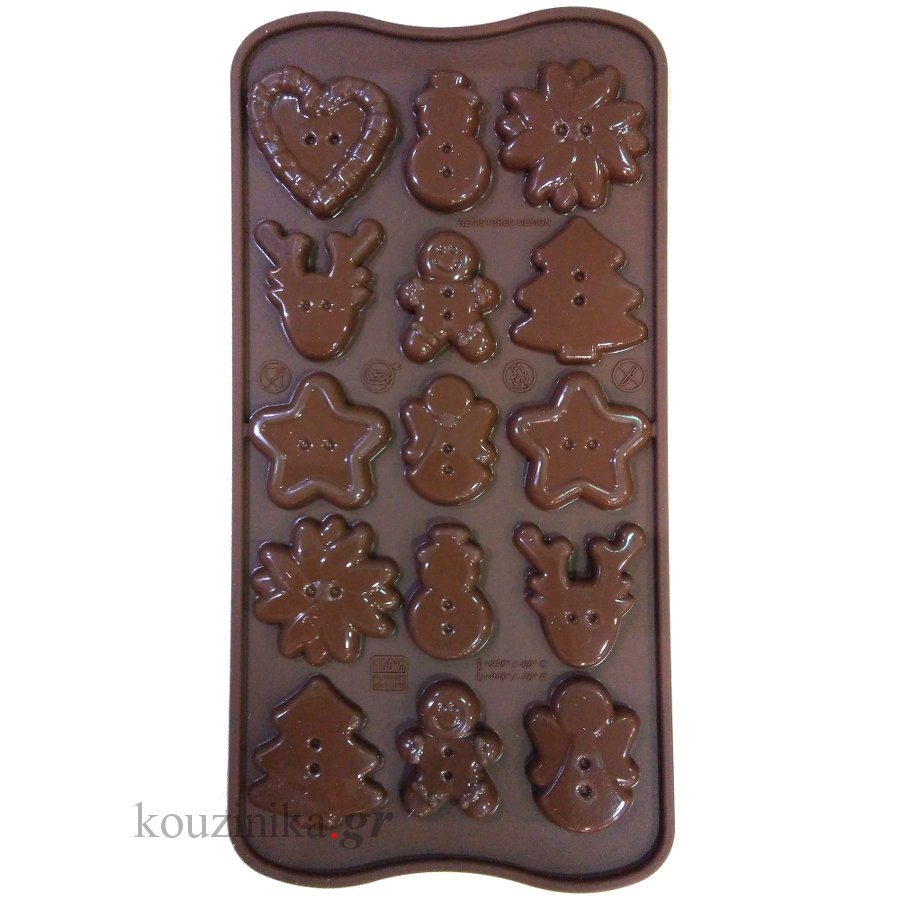 Φόρμα σιλικόνης για σοκολατάκια Silikomart Xmas Buttons SCS041
