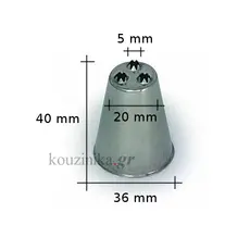 Μύτη κορνέ ανοξείδωτη τριπλό αστέρι Silikomart BX1820