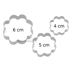 Σετ 3 ανοξείδωτα κουπάτ λουλούδι 4-5-6 cm