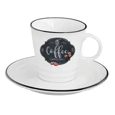Φλυτζάνι Coffee με πιάτο 300ml Kitchen Basic