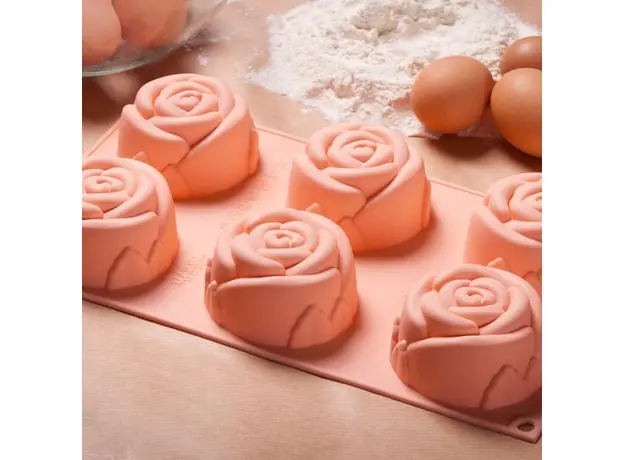 Φόρμα σιλικόνης τριαντάφυλλο 6 θέσεων SF077 Rose