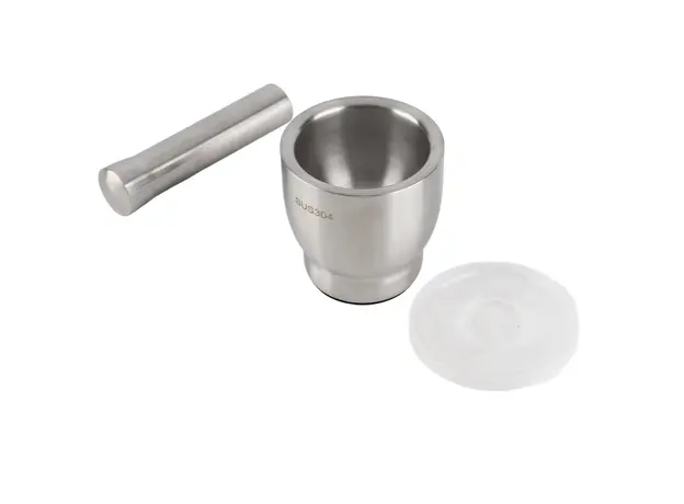 Γουδί με γουδοχέρι INOX με διπλό τοίχωμα Φ 10,5 cm