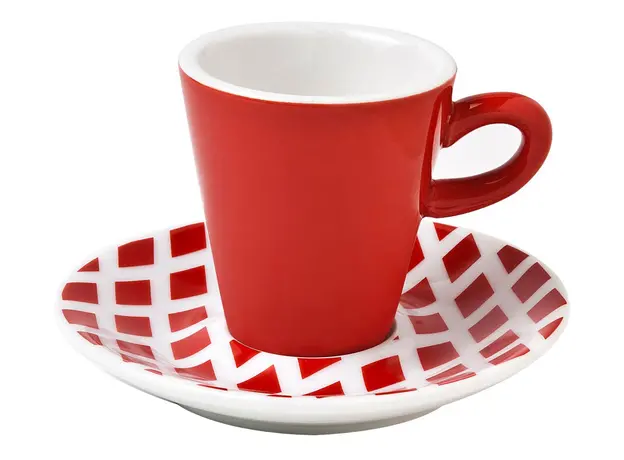 Φλυτζάνι espresso φόρμα V κόκκινοι ρόμβοι SBD744